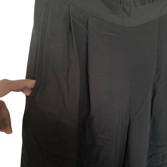 Eileen Fisher S Tencel Blend Crepe Wide Leg Pants Culotte Pull On Gray Logenlook - Picture 8 of 8